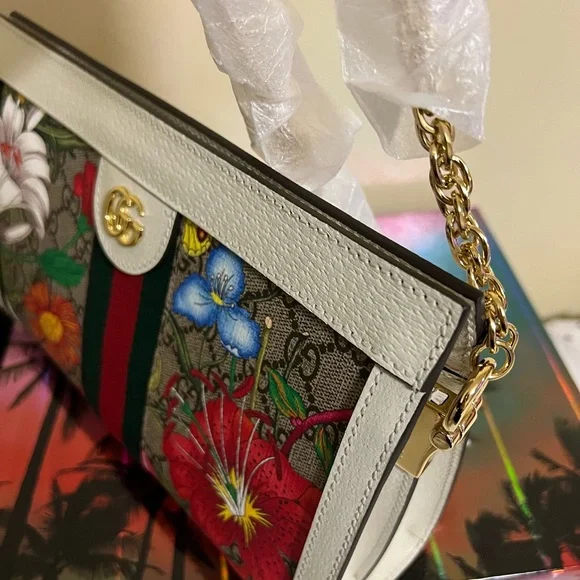 ‼️SOLD‼️ Authentic Gucci Flora Chain Shoulder Bag - Picture 4 of 14